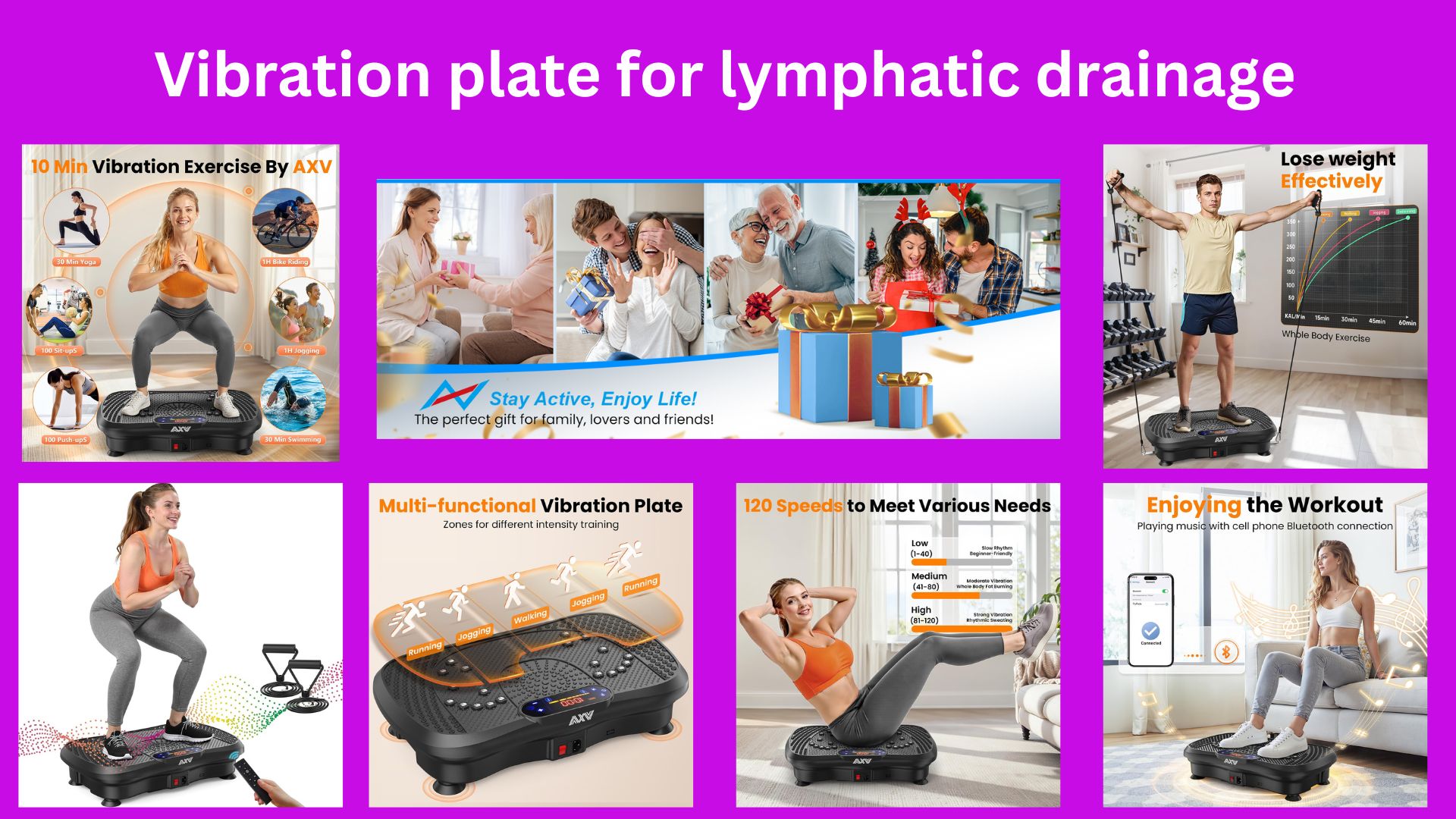 Vibration plate for lymphatic drainage