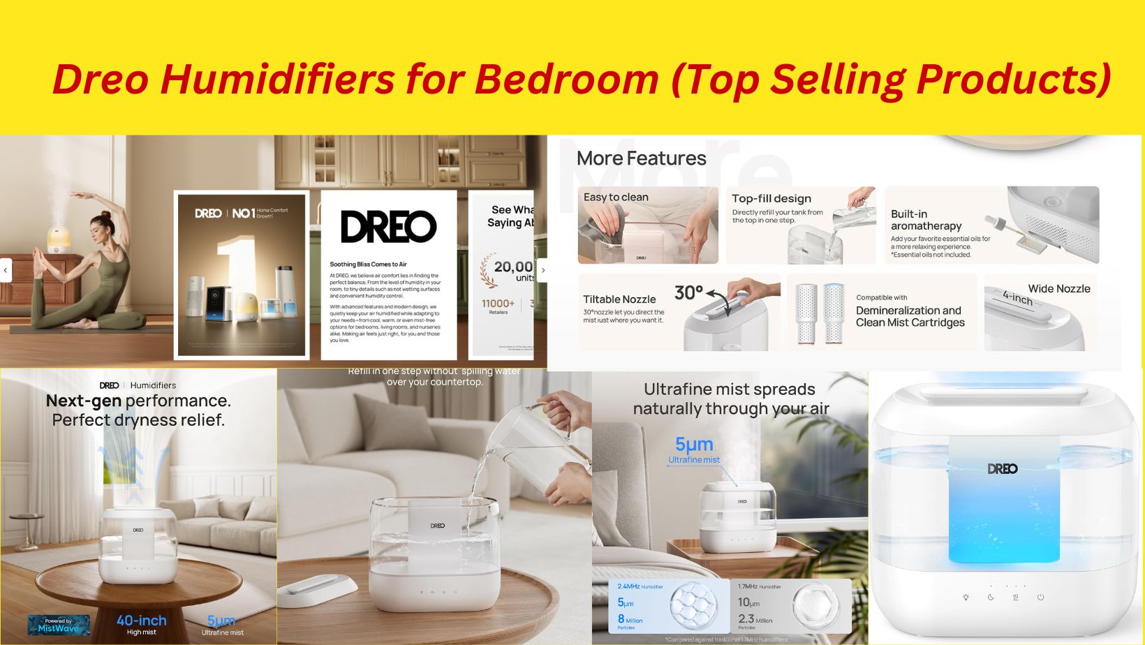 Dreo Humidifiers for Bedroom (Top Selling Products)