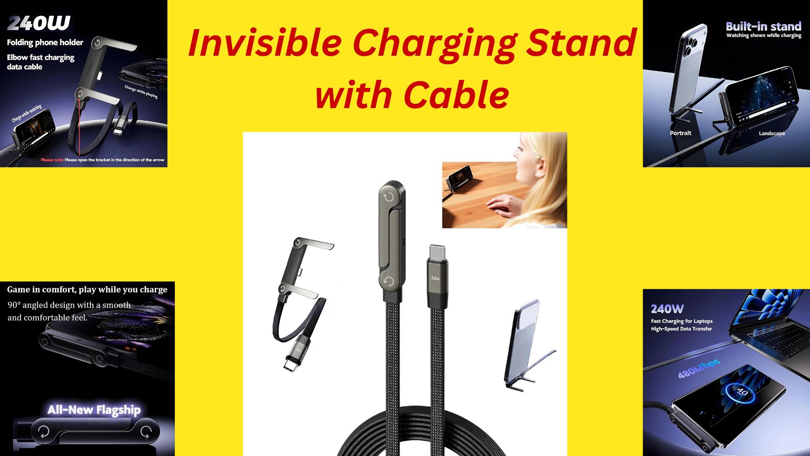 Invisible Charging Stand with Cable